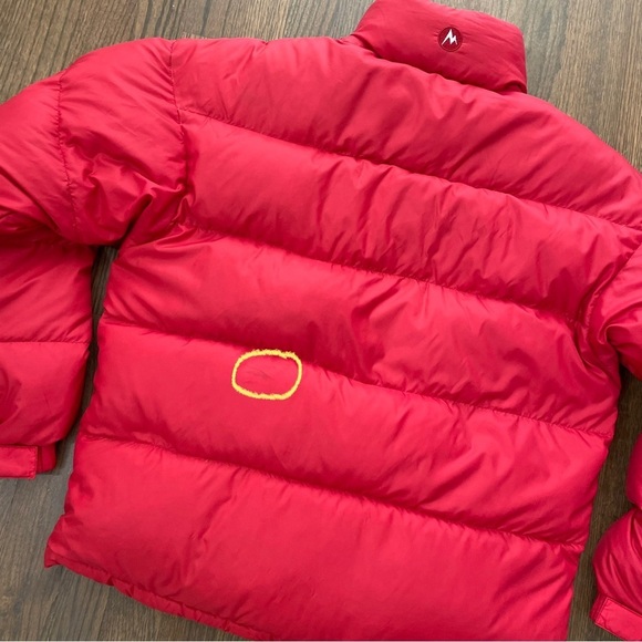 Marmot Goose Down Red Puffer Jacket Coat - Picture 13 of 15